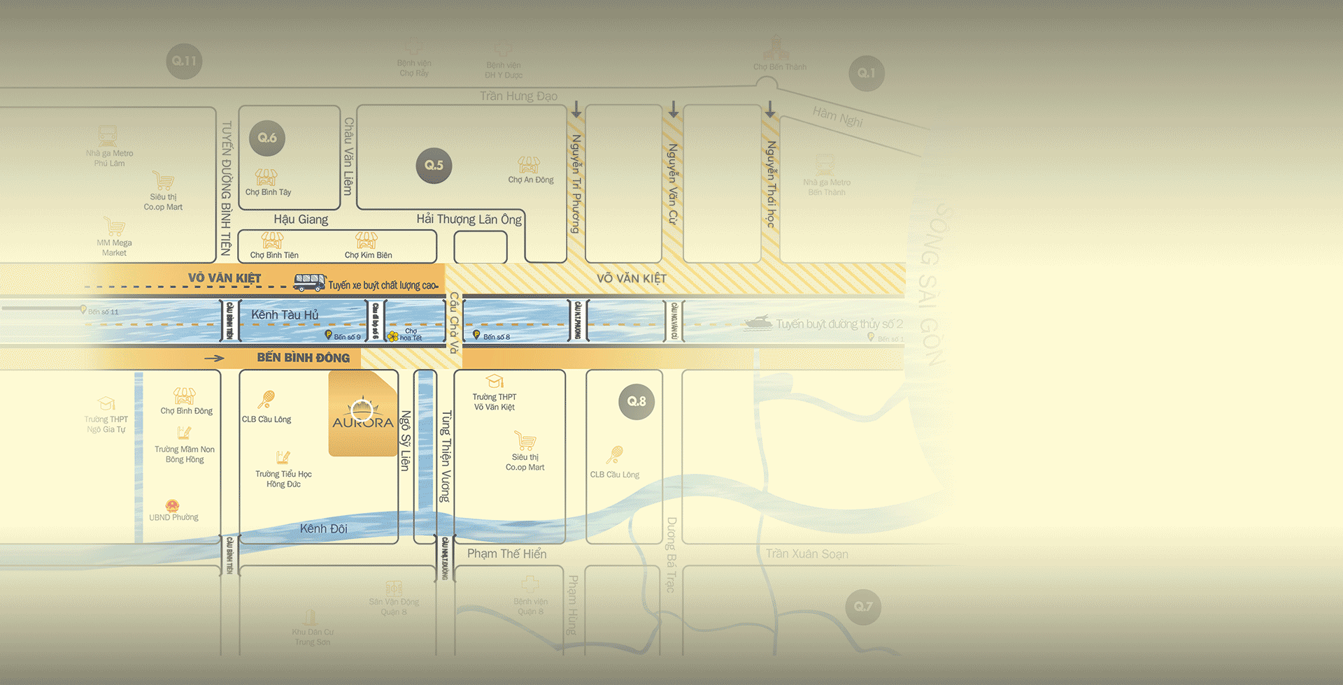 vị trí căn hộ aurora residences