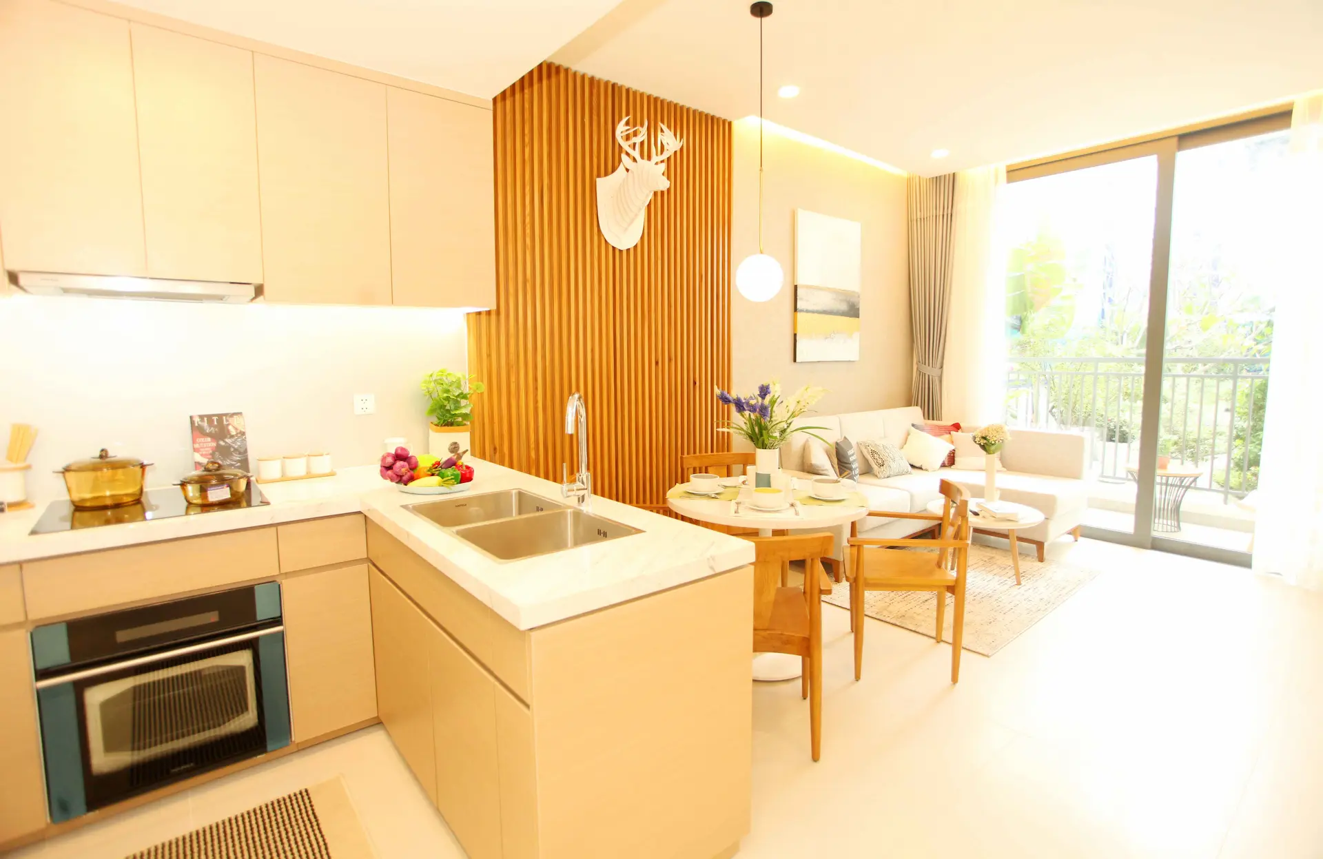 khu vực bếp căn hộ aurora residences