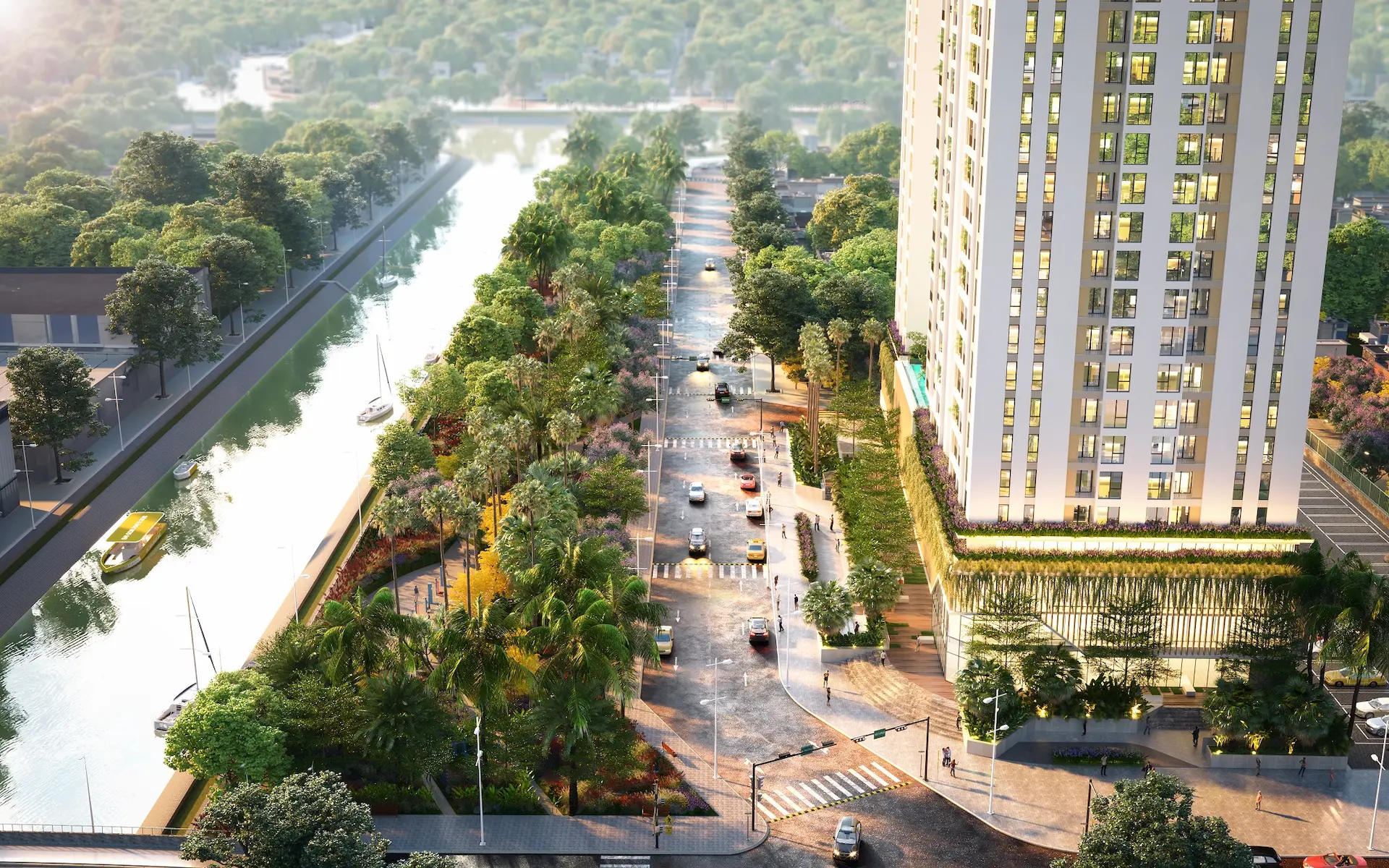 phối cảnh view sông aurora residences