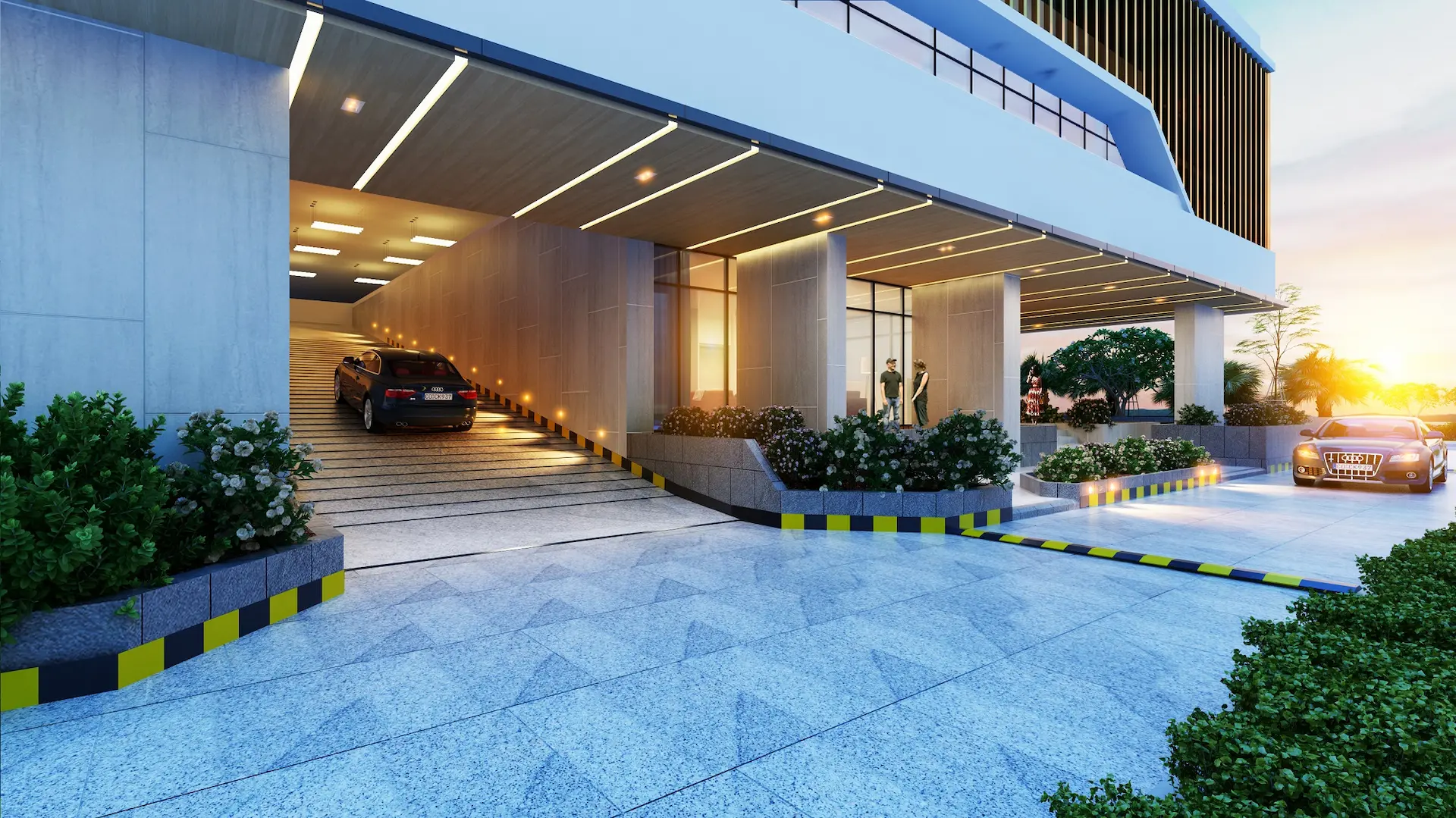 sảnh vào căn hộ aurora residences