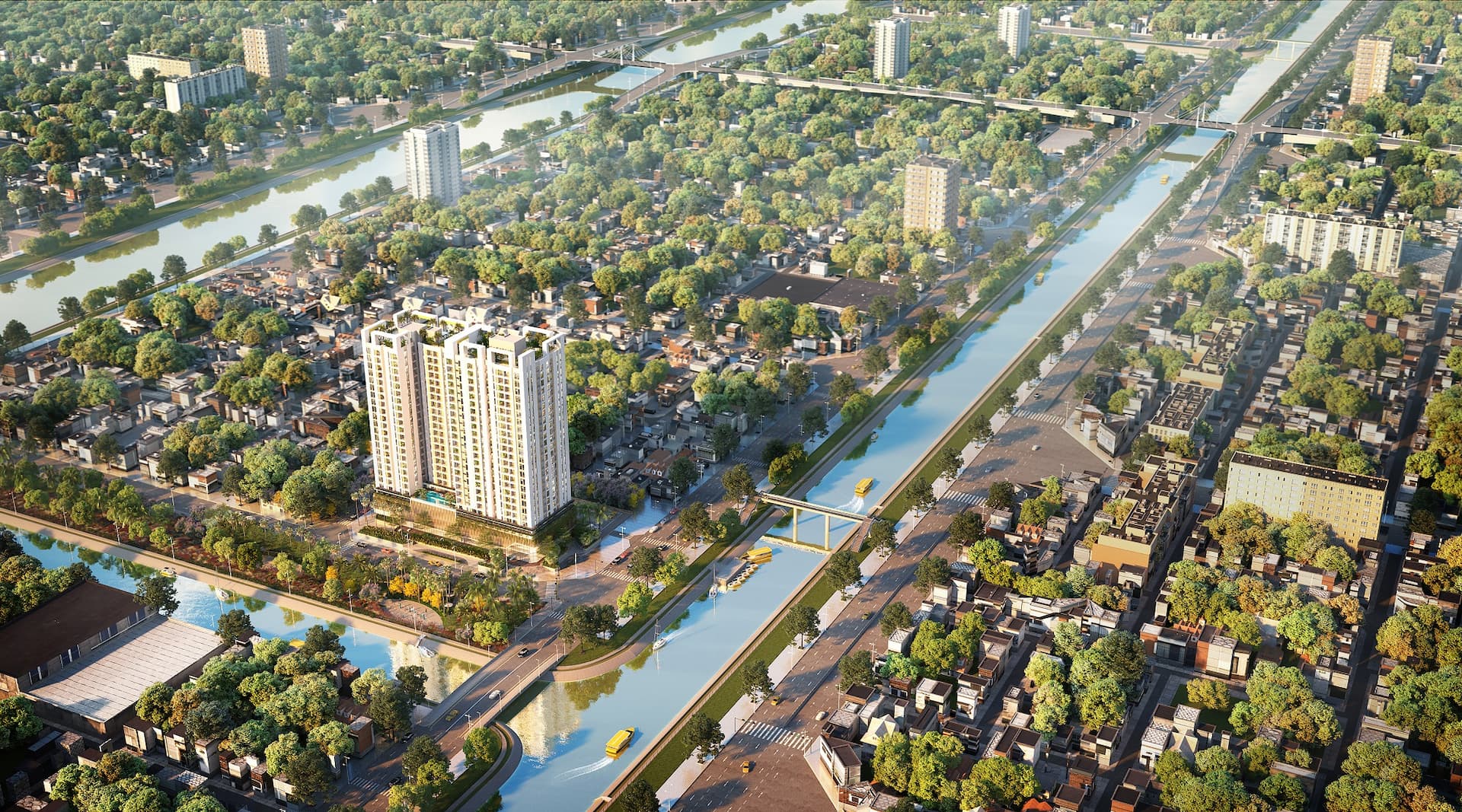 view trên cao căn hộ aurora residences